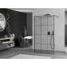 Mexen Kioto freestanding shower wall 120 x 200 cm, black grid 8 mm, black - 800-120-002-70-77
