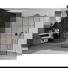 Mexen Kioto freistehende Duschwand 140 x 200 cm, schwarzes Gitter 8 mm, schwarz - 800-140-002-70-77