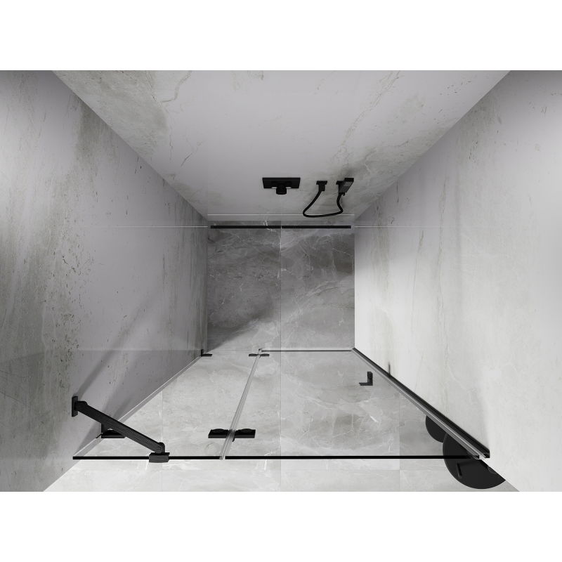 Mexen Lunar kreisie, veramie dušas durvis 115 cm, caurspīdīgas, suku pelēks - 834-115-000-66-00-L