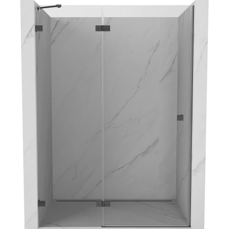 Mexen Lunar left hinged shower door 135 cm, transparent, brushed gun gray - 834-135-000-66-00-L