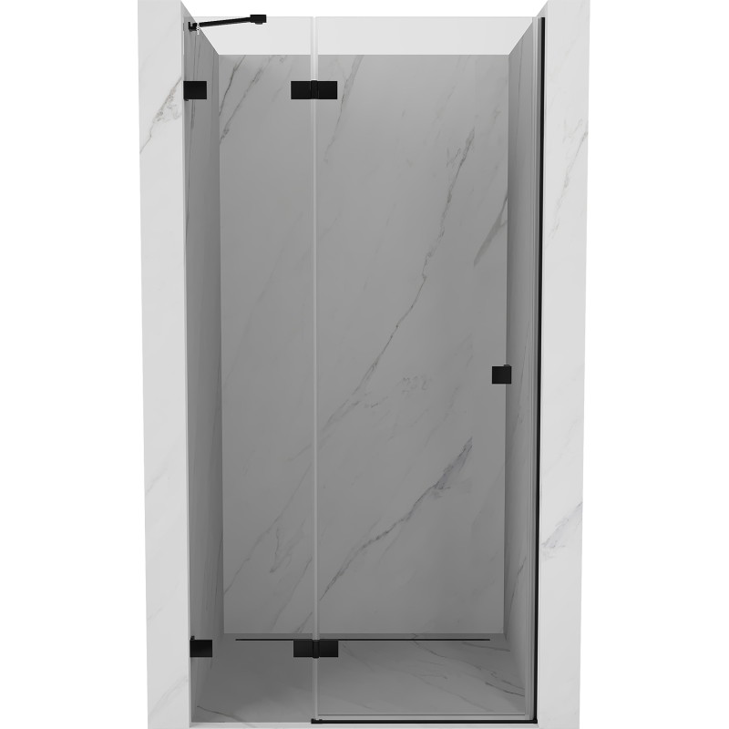 Mexen Lunar vasakus avatav duššiuks 90 cm, läbipaistev, must - 834-090-000-70-00-L