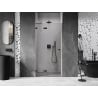 Mexen Lunar left hinged shower door 90 cm, transparent, black - 834-090-000-70-00-L