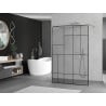 Mexen Kioto paroi de douche autoportante 140 x 200 cm, motif noir 8 mm, chrome - 800-140-002-01-78