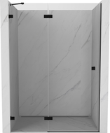 Mexen Lunar lijeva preklopna tuš vrata 130 cm, prozirna, crna - 834-130-000-70-00-L
