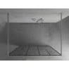 Mexen Kioto paroi de douche autoportante 140 x 200 cm, motif noir 8 mm, chrome - 800-140-002-01-78