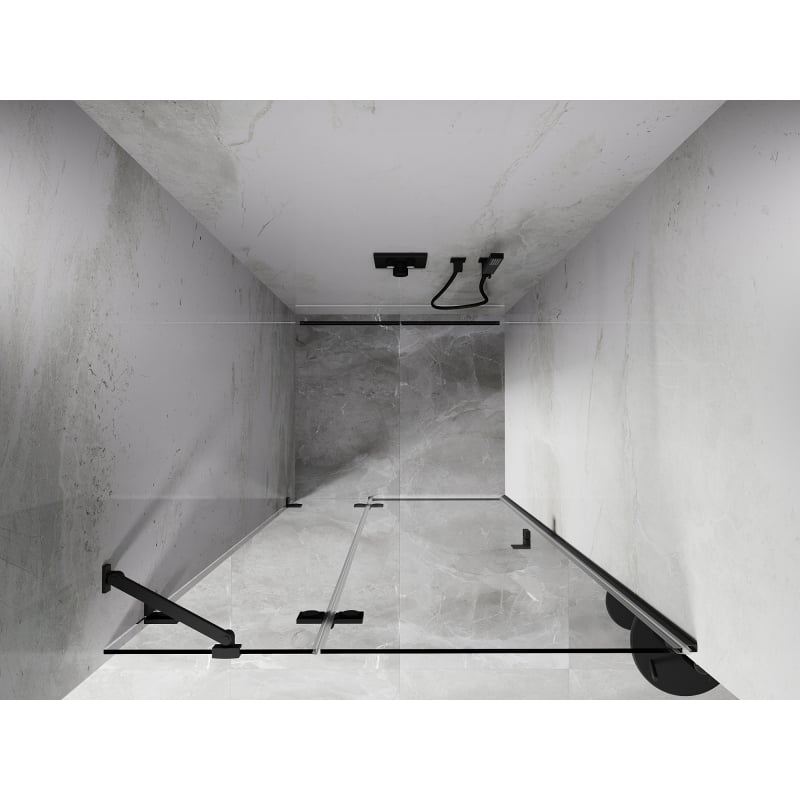 Mexen Lunar drzwi prysznicowe uchylne lewe 120 cm, transparent, gun metal - 834-120-000-95-00-L