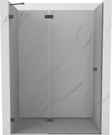Mexen Lunar lijeva zakretna tuš vrata 130 cm, prozirna, pištoljski metal - 834-130-000-95-00-L