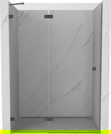 Mexen Lunar duschdörrar, vänsterhängda, 140 cm, transparent, gun metal - 834-140-000-95-00-L