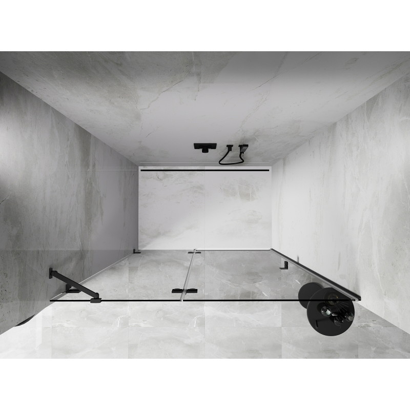 Mexen Lunar drzwi prysznicowe uchylne lewe 140 cm, transparent, gun metal - 834-140-000-95-00-L