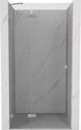 Mexen Lunar lijeva preklopna tuš vrata 75 cm, prozirna, brušeni nikal - 834-075-000-97-00-L
