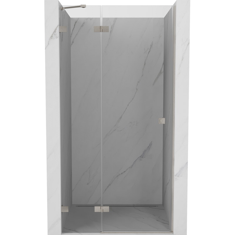 Mexen Lunar drzwi prysznicowe uchylne lewe 120 cm, transparent, nikiel szczotkowany - 834-120-000-97-00-L