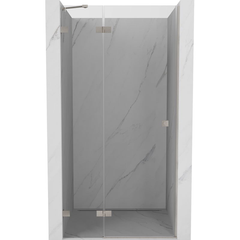 Mexen Lunar Duschdrehtür links 125 cm, transparent, gebürstetes Nickel - 834-125-000-97-00-L