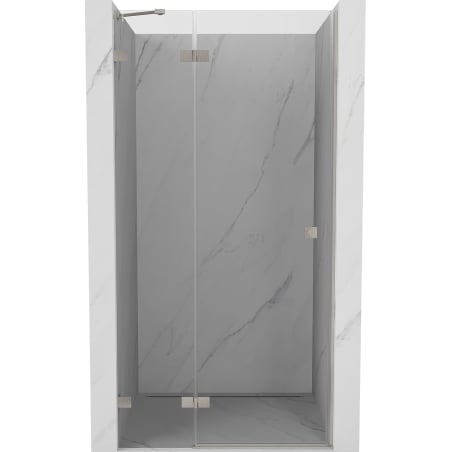 Mexen Lunar drzwi prysznicowe uchylne lewe 125 cm, transparent, nikiel szczotkowany - 834-125-000-97-00-L