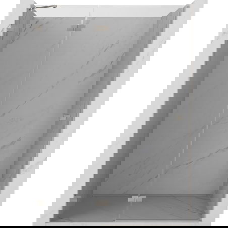 Mexen Lunar porta doccia a battente sinistra 130 cm, trasparente, nichel spazzolato - 834-130-000-97-00-L