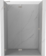 Mexen Lunar kreisais šūpojošās dušas durvis 130 cm, caurspīdīgs, matēts niķelis - 834-130-000-97-00-L