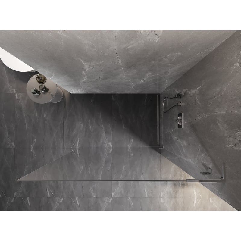 Mexen Lunar L Shower Screen Walk-in Right 90 x 200 cm, Transparent 8 mm, Chrome - 830L-090-000-01-00-P