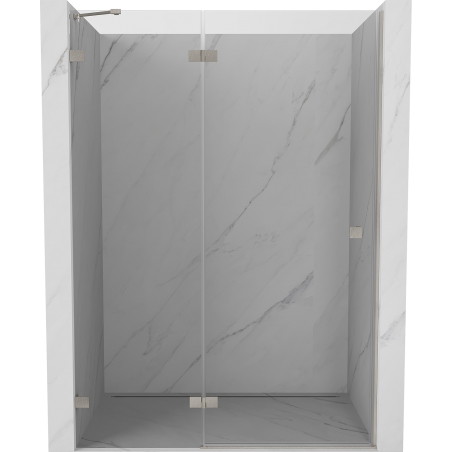 Mexen Lunar drzwi prysznicowe uchylne lewe 140 cm, transparent, nikiel szczotkowany - 834-140-000-97-00-L