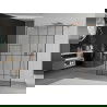 Paroi de douche autoportante Mexen Kioto 130 x 200 cm, motif noir 8 mm, or rose - 800-130-002-60-78