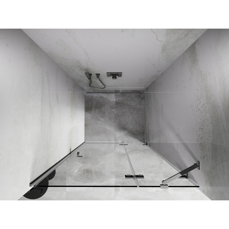 Mexen Lunar dušiuksed, parempoolne, 75 cm, läbipaistev, kroom - 834-075-000-01-00-P