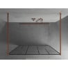Mexen Kioto freistehende Duschwand 140 x 200 cm, schwarzes Muster 8 mm, Roségold - 800-140-002-60-78