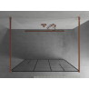 Mexen Kioto vabalt seisev dušisein 140 x 200 cm, must muster 8 mm, roosa kuld - 800-140-002-60-78