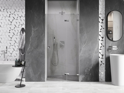 Mexen Lunar portes de douche pivotantes droites 80 cm, transparent, chrome - 834-080-000-01-00-P