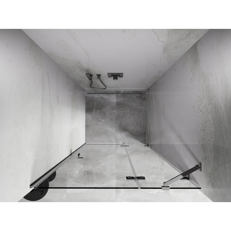 Mexen Lunar drzwi prysznicowe uchylne prawe 125 cm, transparent, chrom - 834-125-000-01-00-P