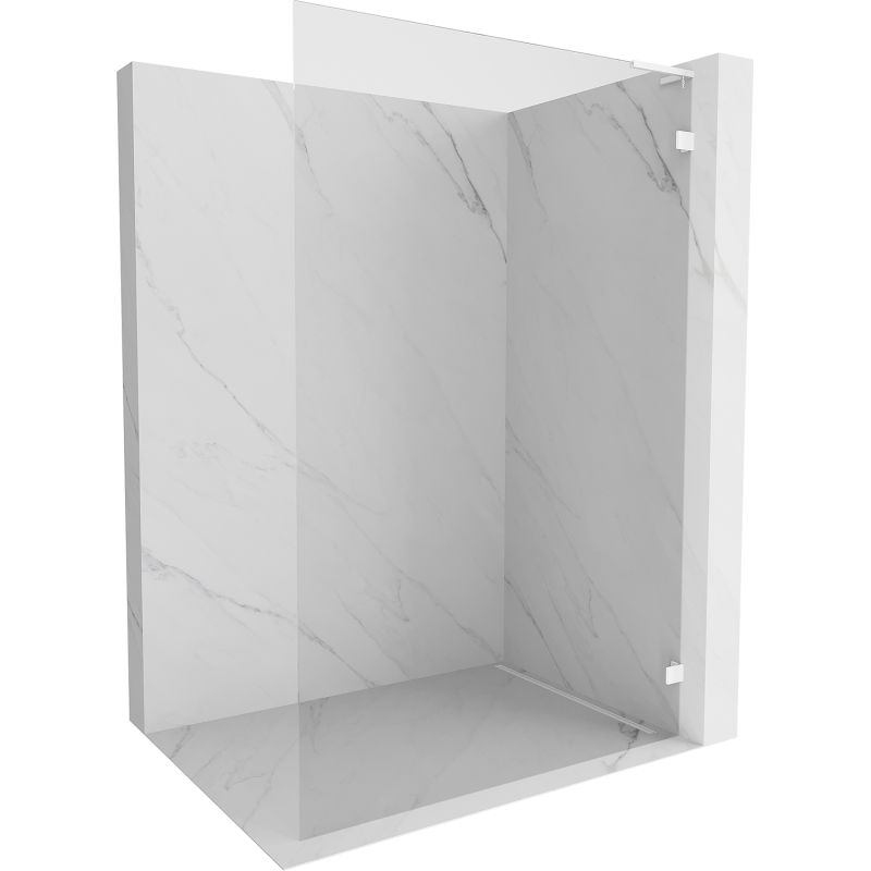 Mexen Lunar L paroi de douche Walk-in droite 80 x 200 cm, transparent 8 mm, blanc - 830L-080-000-20-00-P