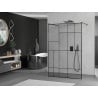 Mexen Kioto paroi de douche autoportante 140 x 200 cm, motif noir 8 mm, noir - 800-140-002-70-78