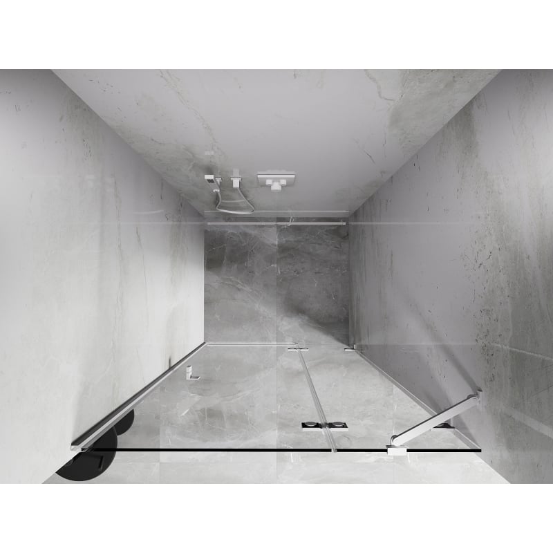 Mexen Lunar drzwi prysznicowe uchylne prawe 85 cm, transparent, białe - 834-085-000-20-00-P