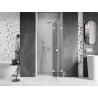 Mexen Lunar porte de douche battante droite 110 cm, transparente, blanche - 834-110-000-20-00-P