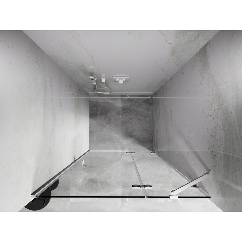 Mexen Lunar drzwi prysznicowe uchylne prawe 110 cm, transparent, białe - 834-110-000-20-00-P