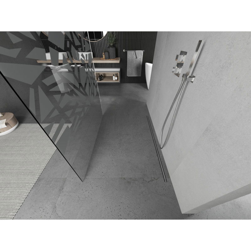 Mexen Kioto vrijstaande douchewand 110 x 200 cm, wit patroon 8 mm, chroom - 800-110-002-01-85