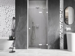 Mexen Lunar draaideur douchedeur rechts 115 cm, transparant, wit - 834-115-000-20-00-P
