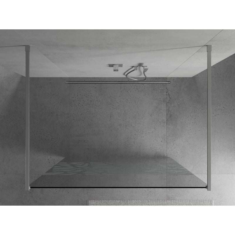 Mexen Kioto ścianka prysznicowa wolnostojąca 110 x 200 cm, biały wzór 8 mm, chrom - 800-110-002-01-85