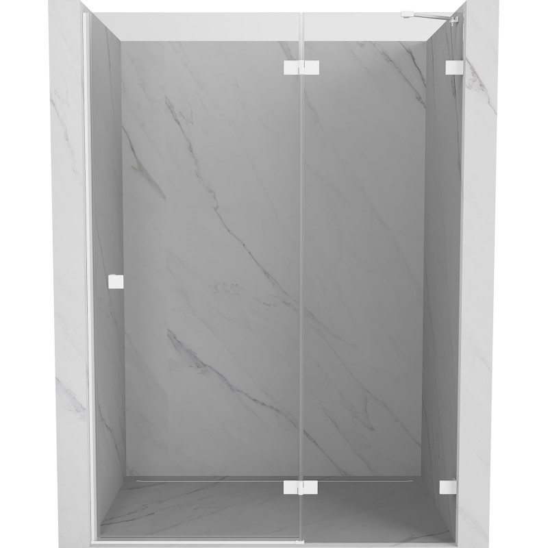 Mexen Lunar drzwi prysznicowe uchylne prawe 130 cm, transparent, białe - 834-130-000-20-00-P