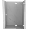 Mexen Lunar porte de douche battante droite 130 cm, transparent, blanc - 834-130-000-20-00-P