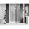 Mexen Lunar drzwi prysznicowe uchylne prawe 130 cm, transparent, białe - 834-130-000-20-00-P
