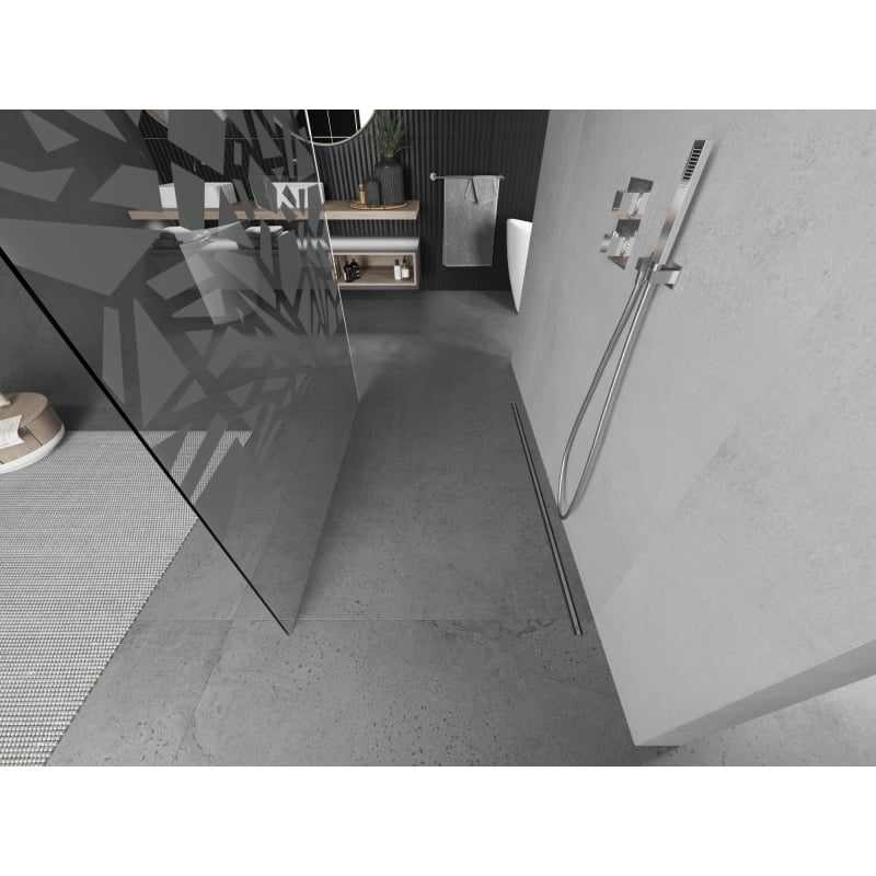 Mexen Kioto vabalt seisev dušisein 130 x 200 cm, valge muster 8 mm, kroom - 800-130-002-01-85