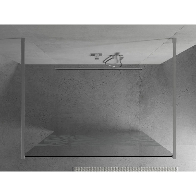 Mexen Kioto vrijstaande douchewand 130 x 200 cm, wit patroon 8 mm, chroom - 800-130-002-01-85