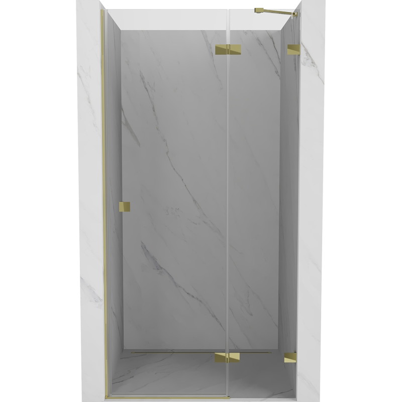 Mexen Lunar dušiuksed, paremale avanemisega, 75 cm, läbipaistev, kuldne - 834-075-000-50-00-P