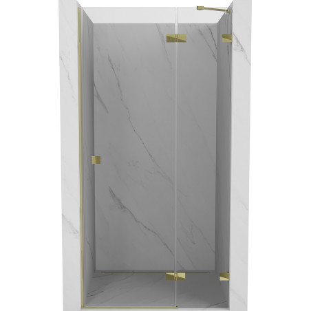 Mexen Lunar dušiuksed, paremale avanemisega, 75 cm, läbipaistev, kuldne - 834-075-000-50-00-P