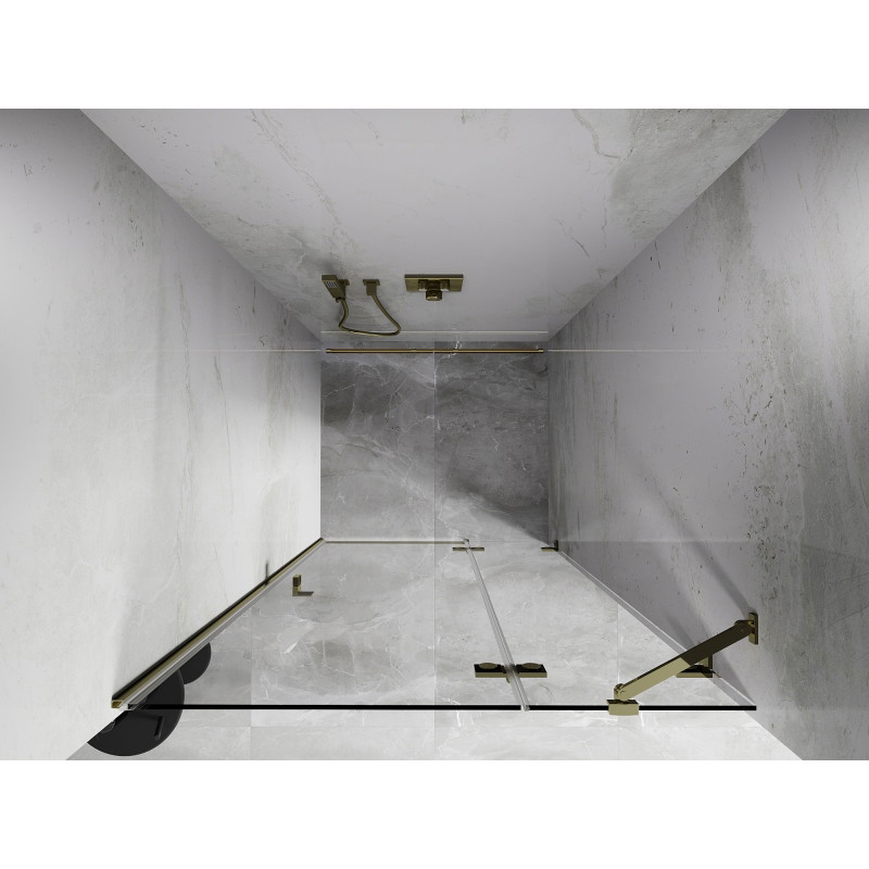 Mexen Lunar drzwi prysznicowe uchylne prawe 80 cm, transparent, złote - 834-080-000-50-00-P