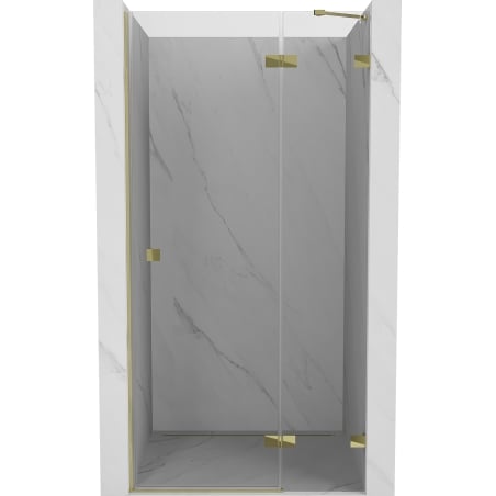 Mexen Lunar porta de duche dobrável direita 120 cm, transparente, dourada - 834-120-000-50-00-P