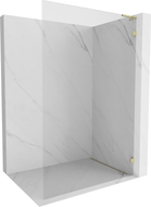 Mexen Lunar L Zidni panel za tuš Walk-in desni 100 x 200 cm, proziran 8 mm, zlatni - 830L-100-000-50-00-P
