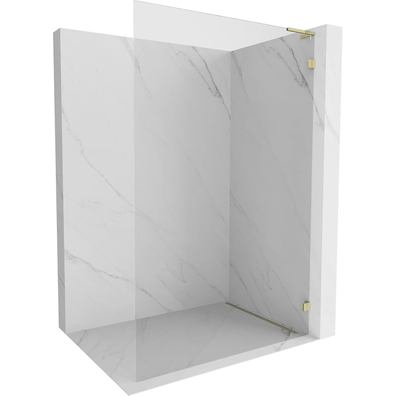 Mexen Lunar L pared de ducha Walk-in derecha 110 x 200 cm, transparente 8 mm, dorado - 830L-110-000-50-00-P