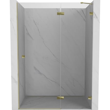 Mexen Lunar drzwi prysznicowe uchylne prawe 130 cm, transparent, złote - 834-130-000-50-00-P