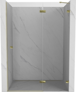Mexen Lunar desna tuš vrata, 130 cm, prozirna, zlatna - 834-130-000-50-00-P