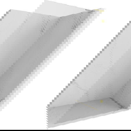 Mexen Lunar L pared de ducha Walk-in derecha 120 x 200 cm, transparente 8 mm, dorado - 830L-120-000-50-00-P