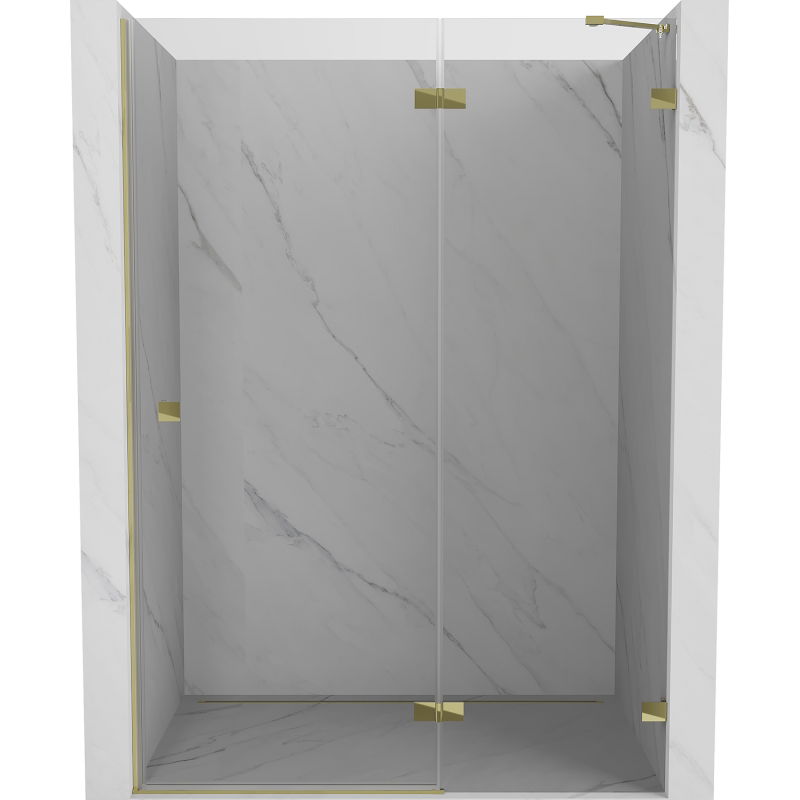 Mexen Lunar Duschdrehtür rechts 140 cm, transparent, gold - 834-140-000-50-00-P